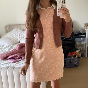 DV scalloped hem mini dress